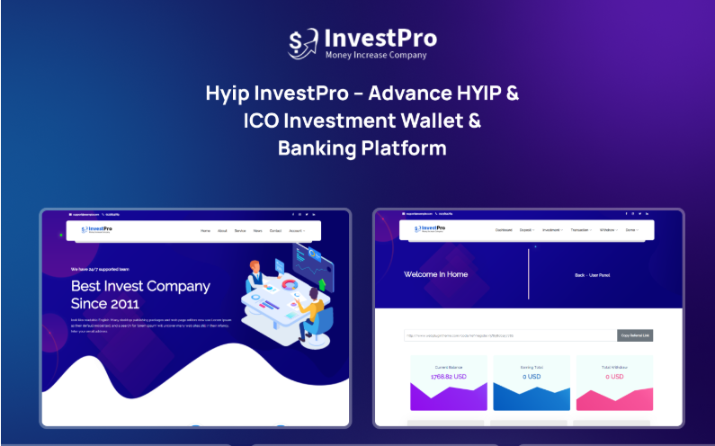 Hyip InvestPro – Advance HYIP & ICO Investment Wallet & Banking Platform cover image