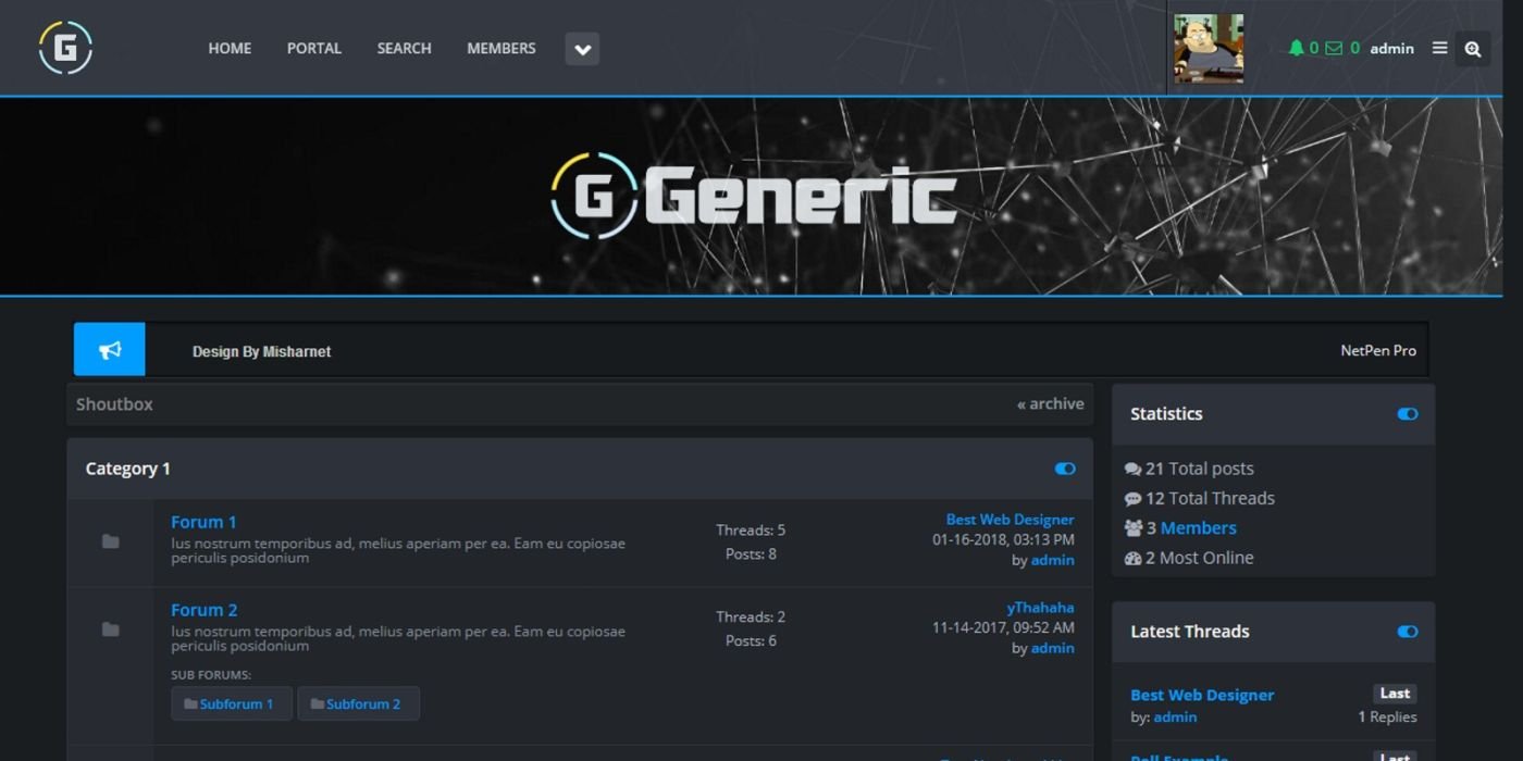 Generic - Dark Responsive MyBB Theme cover image