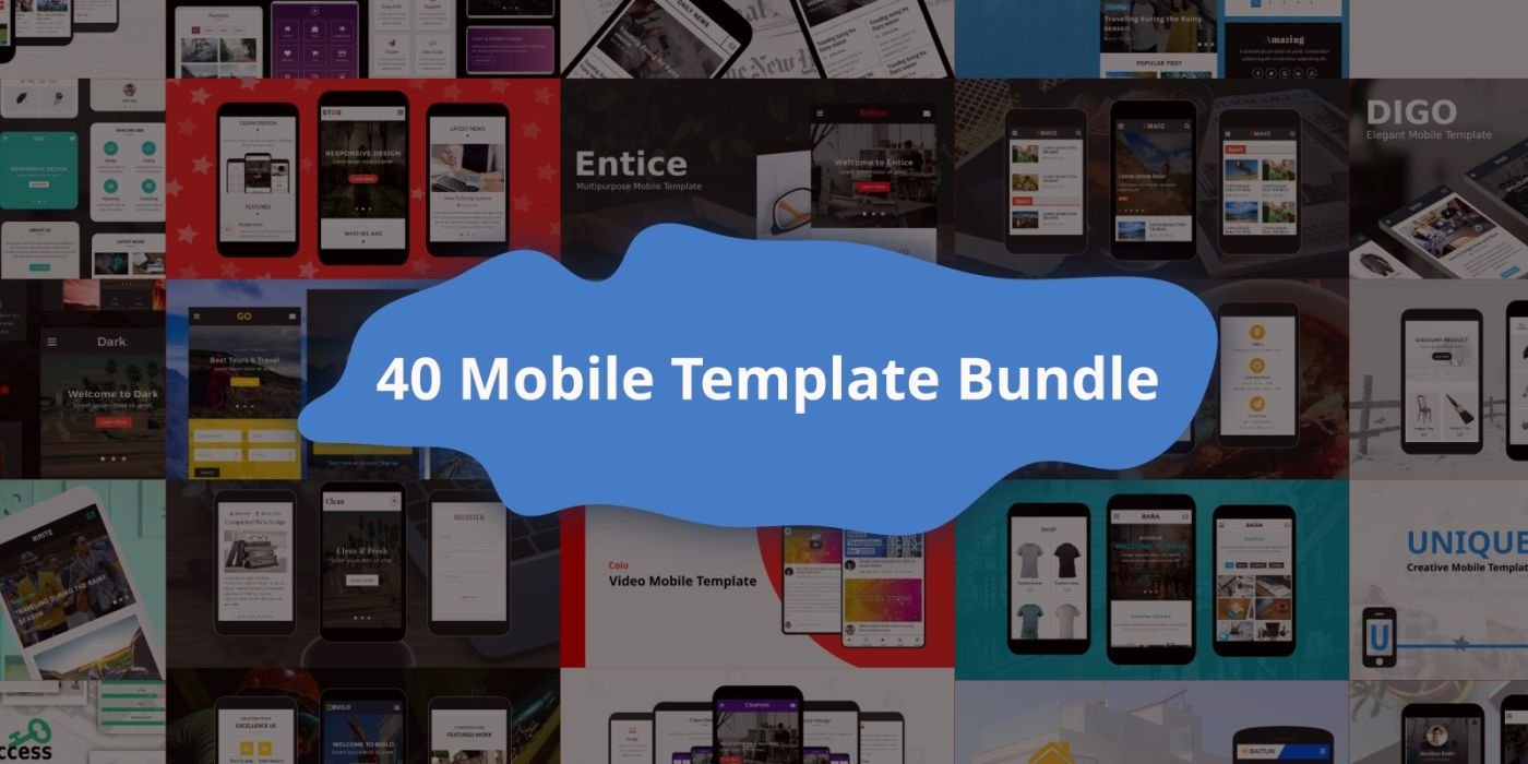 40 Mobile Templates Bundle cover image