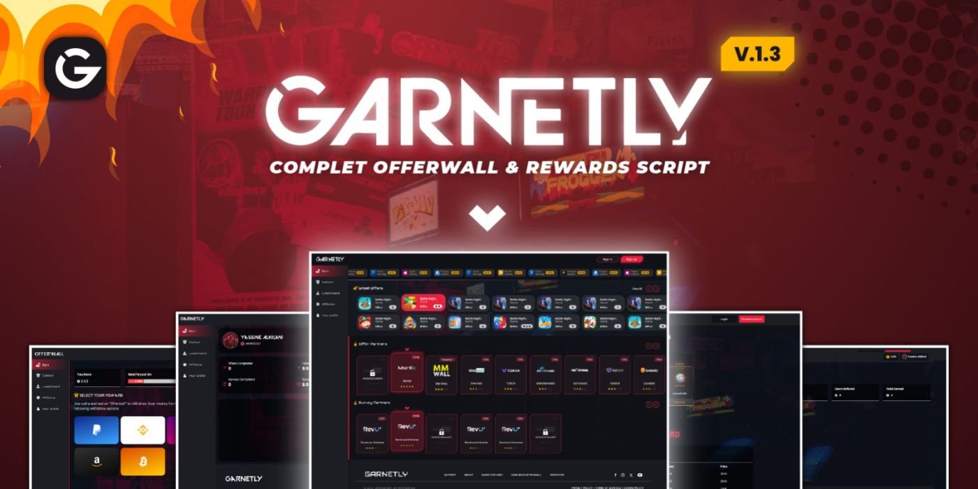 Garnetly Offerwall - Complete Reward Solution cover image