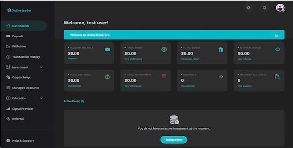 ProtoDash - Dark and light professional dashboard for onlinetrader cover image